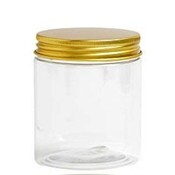 Wholesale - 16oz PLASTIC JAR W/GOLD LID